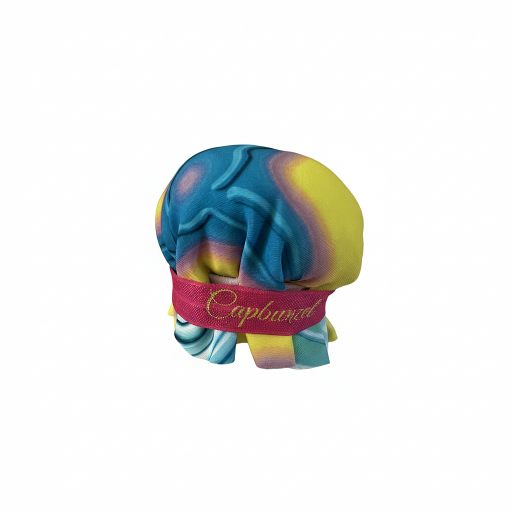 Bright Neon Lights hair cap on white background