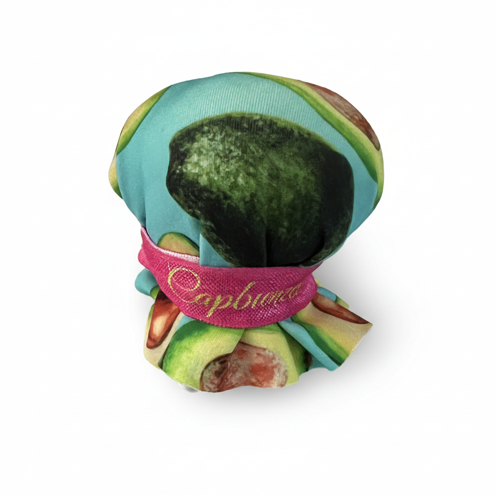 Avocado hair cap on white background