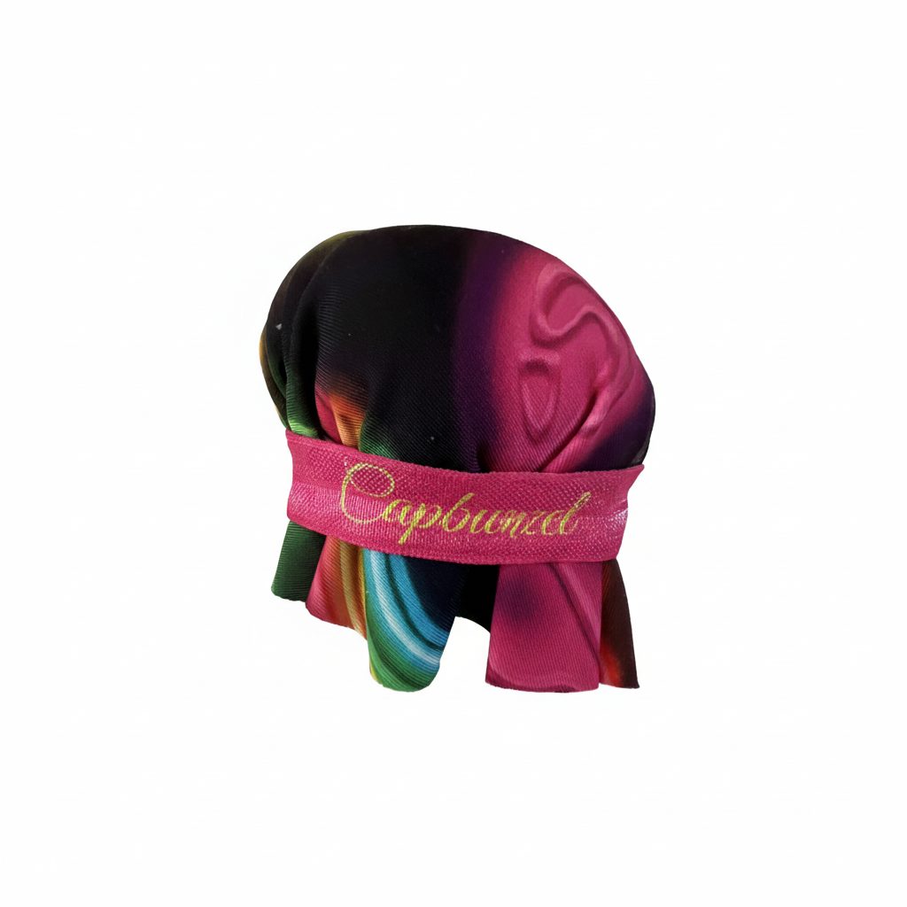 Dark Neon Lights hair cap on white background