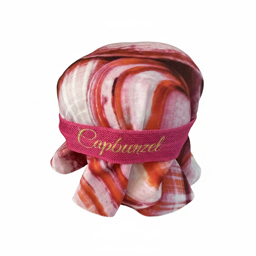 Pink Seashell hair cap on white background