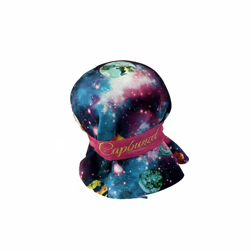 Solar System hair cap on white background